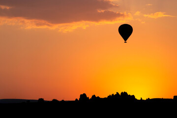 hot air balloon at sunrise