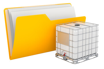 Computer folder icon with intermediate bulk, 3D rendering