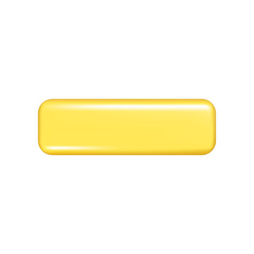 Realistic 3d yellow minus sign. Decorative arithmetic 3d element, education maths icon, mathematical negative, wrong, delete symbol. Abstract vector illustration isolated on a white background