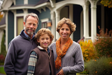 Obraz premium Moments of Togetherness: An American Family in Perfect Harmony. Generative AI