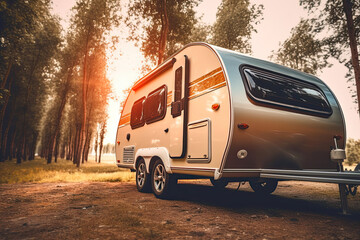 Obraz premium A Contemporary Caravan Adventure. Generative AI