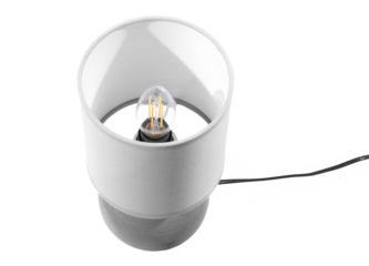 Table lamp isolated on white, top view