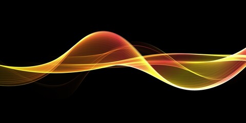Abstract smooth wave Curve flow orange motion Orange wave flow