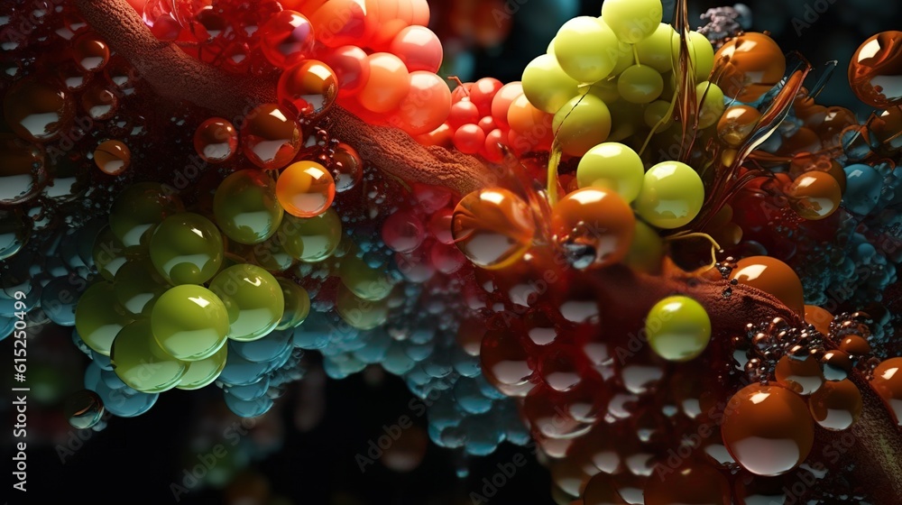 Poster a cluster of grapes dangling from the branches of a tree