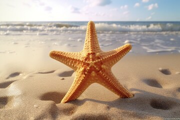 Fototapeta na wymiar Starfish on the beach, Sunday,Generative ai 