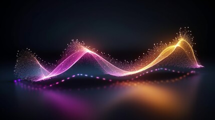 Illustration of a vibrant wave of light on a dark background