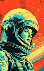 A poster of an astronaut. Generative AI
