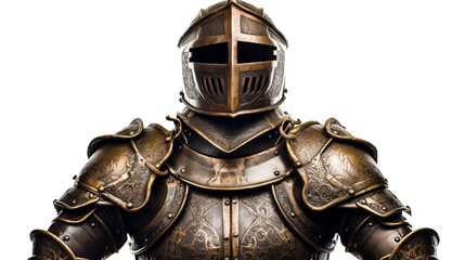 A medieval knight armor isolated on white background made with AI generative technology