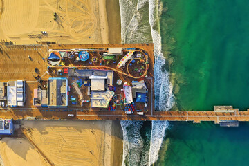 wyoming oil aerial shot park with different kinds rides beach wyoming oil