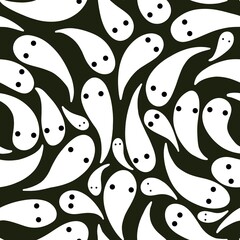 Halloween ghost seamless pattern for wrapping paper and linens and fabrics and kids clothes print