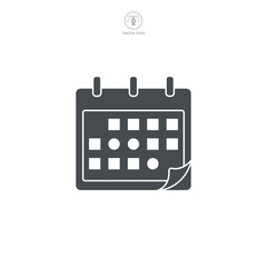 A Calendar icon vector illustration portrays a graphical symbol of a calendar, widely used in digital interfaces for scheduling and timekeeping