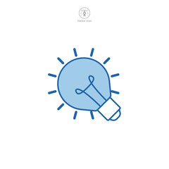 Obraz premium A vector illustration of a lightbulb icon, elegantly designed, featuring fine details, ideal for indicating ideas, solutions, or innovation