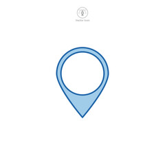 A vector illustration of a location pin icon, effectively visualizing destination, direction, or place. Great for mapping or geographical references