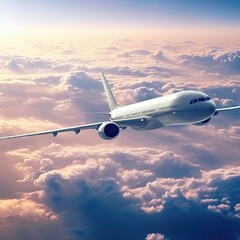 Fototapeta premium Airplane on the ground. AI generated art illustration. 