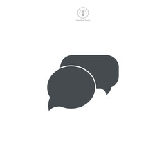 A vector illustration of a speech bubble icon, symbolizing communication, dialogue, or conversation. Ideal for representing chat, commentary, or social interaction