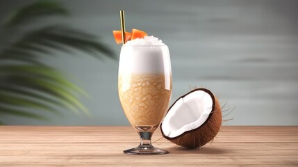 Tropical coconut juice cocktail drink