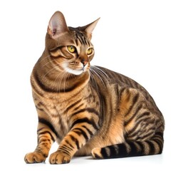 Obraz premium European Shorthair cat isolated on white background. Generative AI