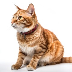 Highlander cat cat isolated on white background. Generative AI