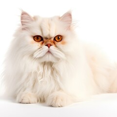 Persian cat cat isolated on white background. Generative AI