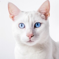 Ojos Azules cat cat isolated on white background. Generative AI