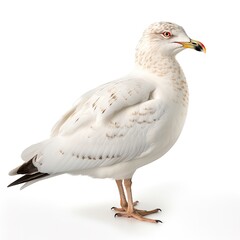 Ring-billed Gull bird isolated on white background. Generative AI
