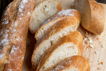 Cut white bread into pieces