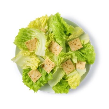Caesar Salad isolated on white background. Generative AI