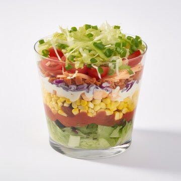 Seven-Layer Salad isolated on white background. Generative AI