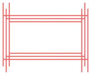 Red Neon Light Sign Rectangle Frame