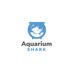 Aquarium Shark Logo Symbols Design
