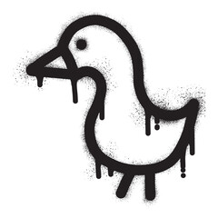 Obraz premium Chick icon graffiti with black spray paint