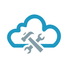 Cloud Tools Flat Colorful Icon Isolate On White Background Vector Illustration | Seo Icons