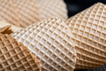 Waffle cones for ice cream