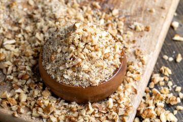 walnut, walnuts, table, cut, during, cooking, chopped,
