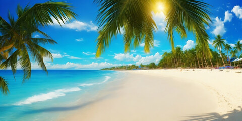 Obraz na płótnie Canvas palm tree on the beach. AI generative