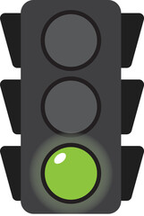 Traffic light green walk sign icon vector image.