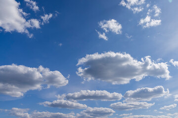 sky with clouds on a sunny spring day