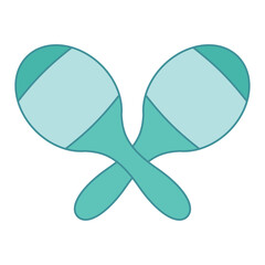Isolated colored pair of maracas musical instrument icon Vector illustration