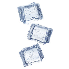 Flying ice cubes cut out