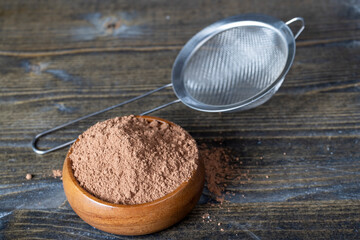 crumbly powder from cocoa beans