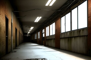 「Generative」「AI」廃校の廊下