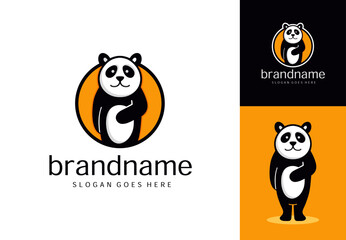 logo mascot panda character fun