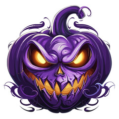 Fototapeta premium Scary Pumpkin, Halloween, illustration, Generative AI