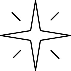 Sparkle Star Outline Icon Vector