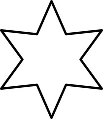 Six Point Star Outline Icon Vector