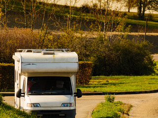 Camper car on roadside