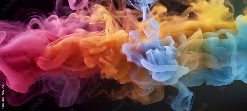 Wall mural background with color smoke everywhere. ia generative.
