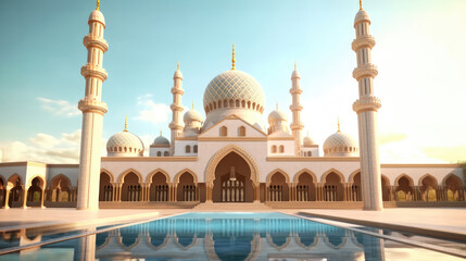 Fototapeta na wymiar Very beautiful Muslim mosque