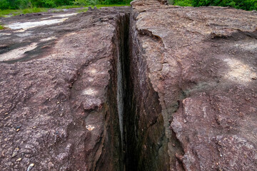 Close up stone divided use for environmental disaster concepts and earthquake background
