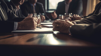 Team of professionals discussing over new business project